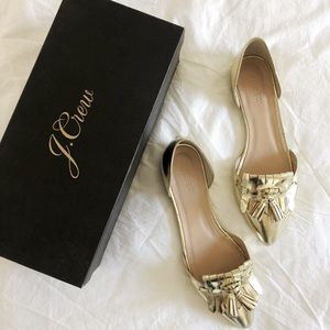 Metallic Gold J. Crew tassel flats